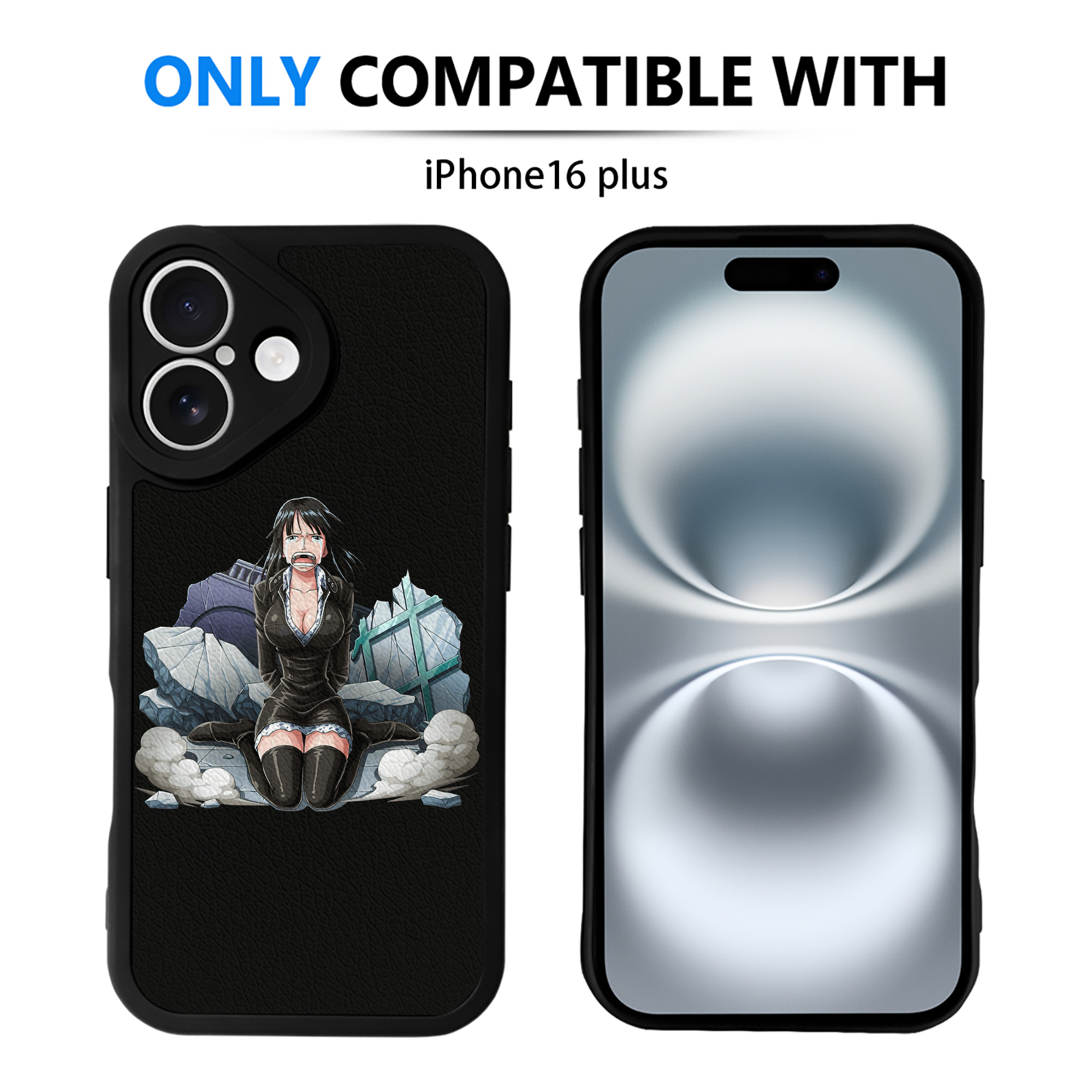（画像用） ワンピース ニコ・ロビン ONE PIECE Nico Robin 【iPhone 16シリーズ対応】シリコンスマホケース（レザー調） 材質：シリコン